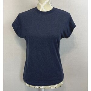 KIT and ACE Womens Short Sleeve Top Size 4 Heathered Blue‎ Cotton Crew Shirt
